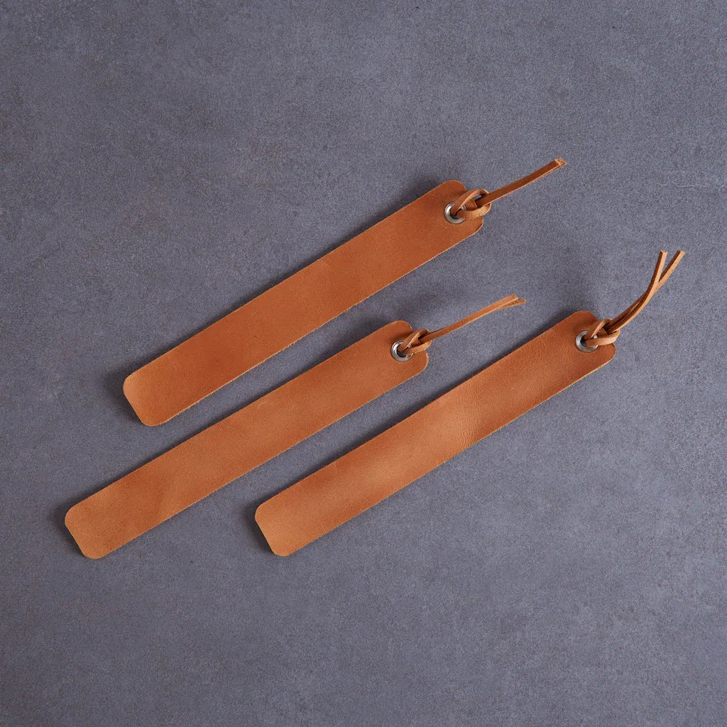 Bookmarks long made from vintage leather (set of 3) - INCARNE® Global