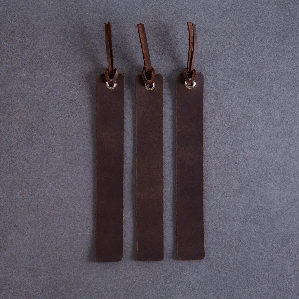 Bookmarks long made from vintage leather (set of 3) - INCARNE® Global