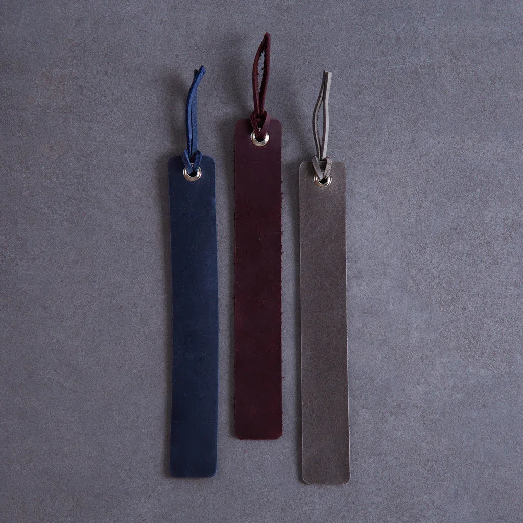Bookmarks long made from vintage leather (set of 3) - INCARNE® Global