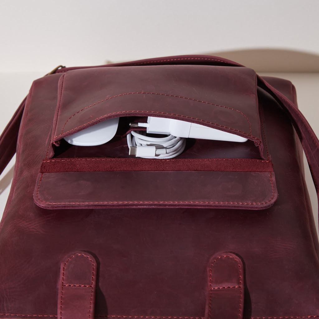 Sac convertible en cuir pour ordinateur portable Voyager Long