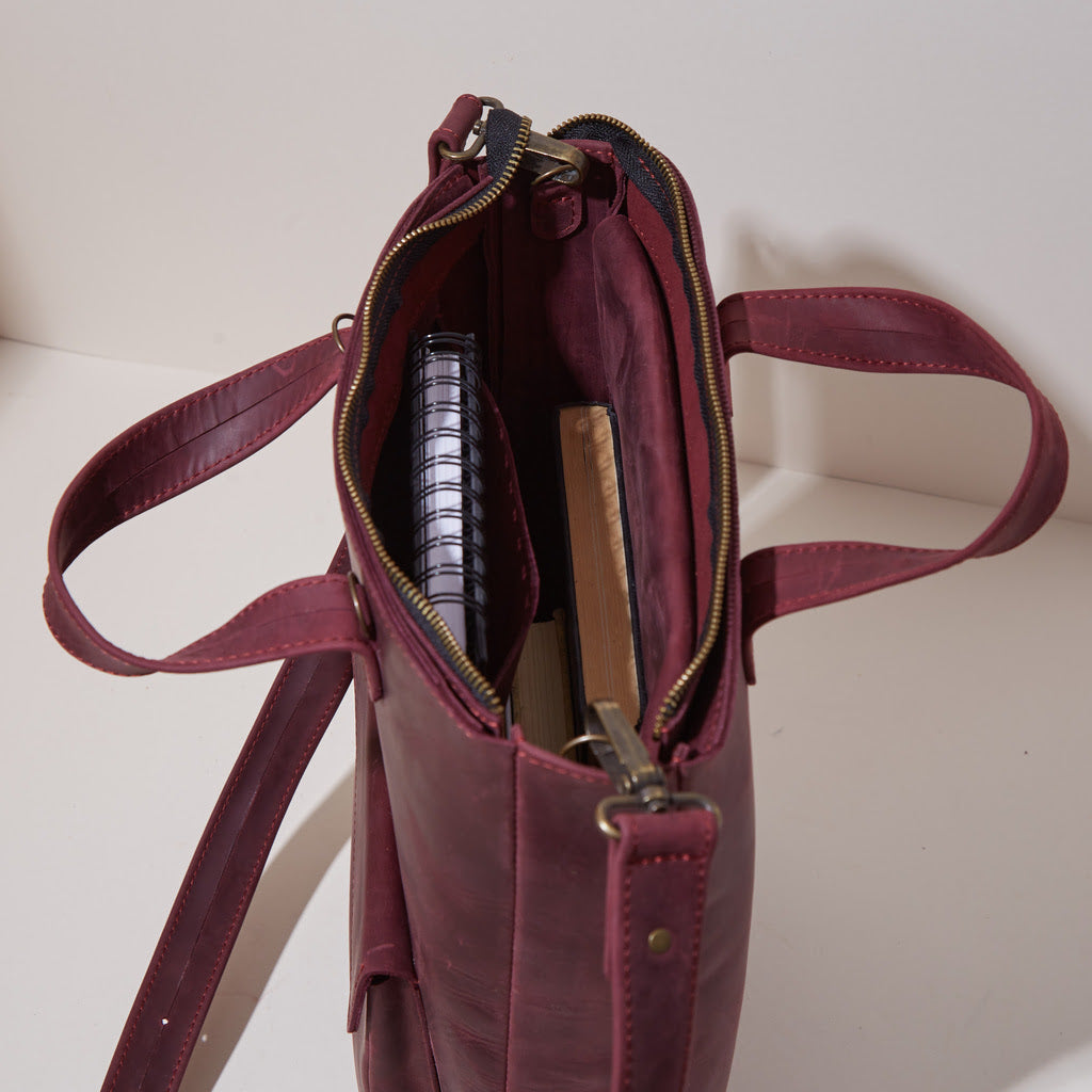 Sac convertible en cuir pour ordinateur portable Voyager Long