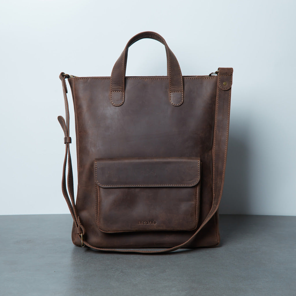 Sac convertible en cuir pour ordinateur portable Voyager Long