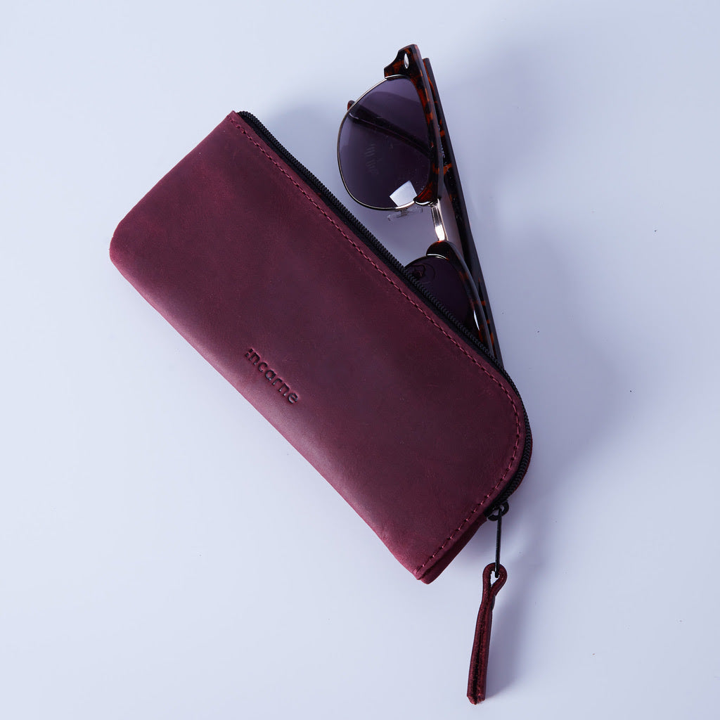 Leaf Leather Eyeglass Case