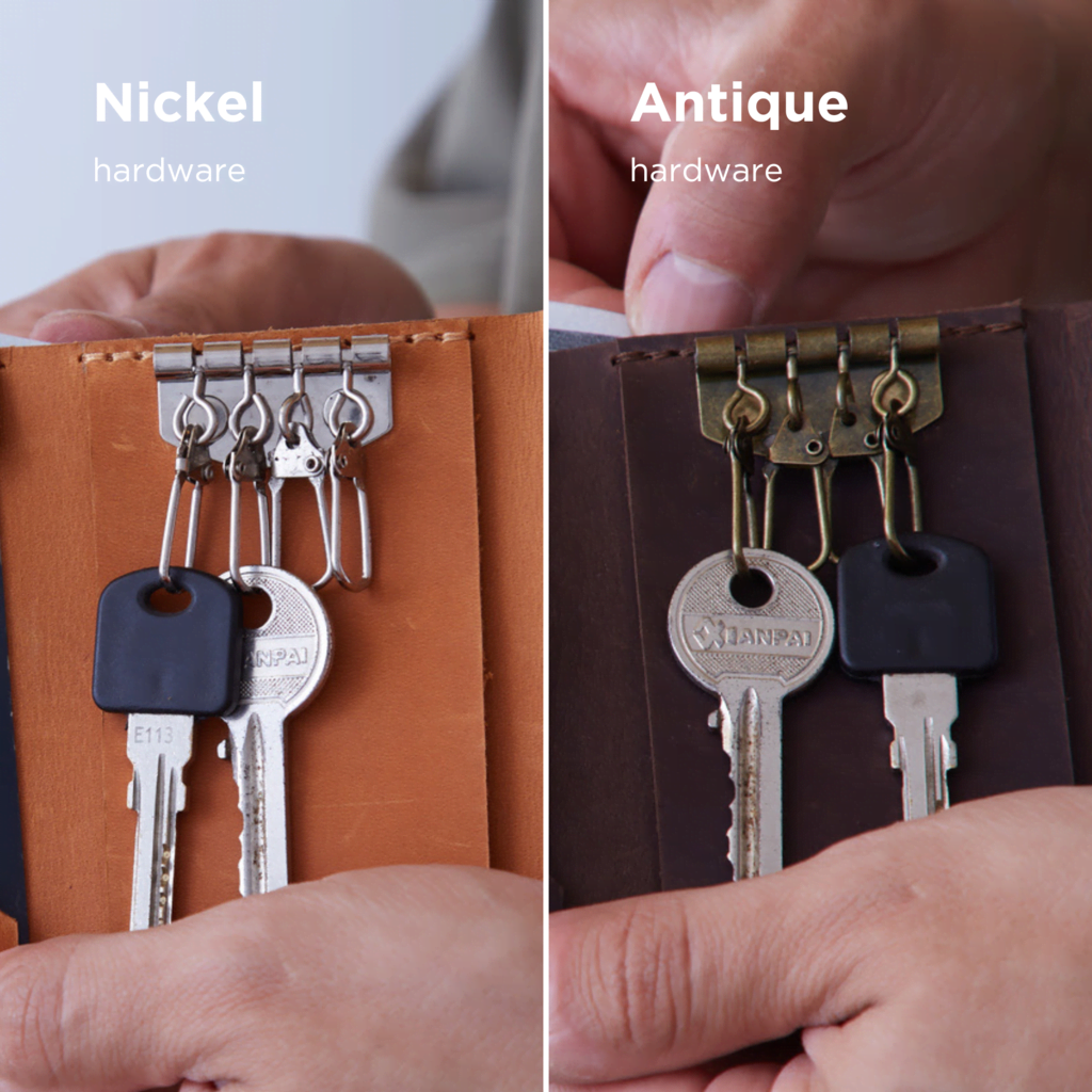 Key Plus Llavero y Billetera de Cuero Vintage