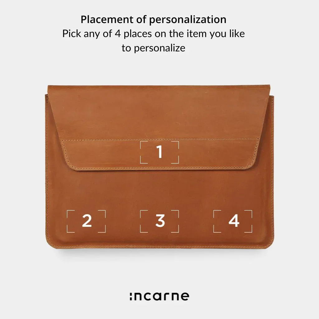 Line Laptop Sleeve, Cognac (vintage) - INCARNE® Global