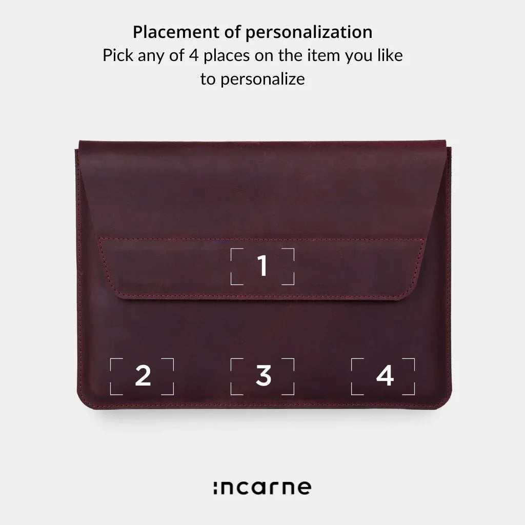 Line Laptop Sleeve, Burgundy (vintage) - INCARNE® Global