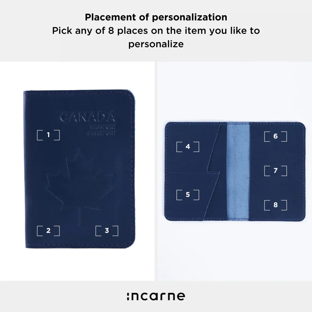 Passport Cover with the national symbol of Canada Made from Classic Leather - INCARNE® Global