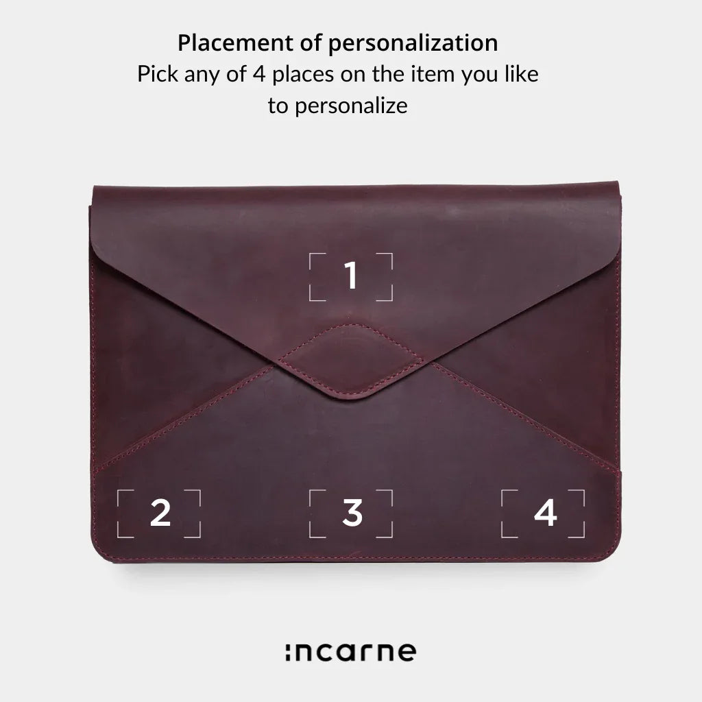 Message Laptop Sleeve, Burgundy (vintage) - INCARNE® Global