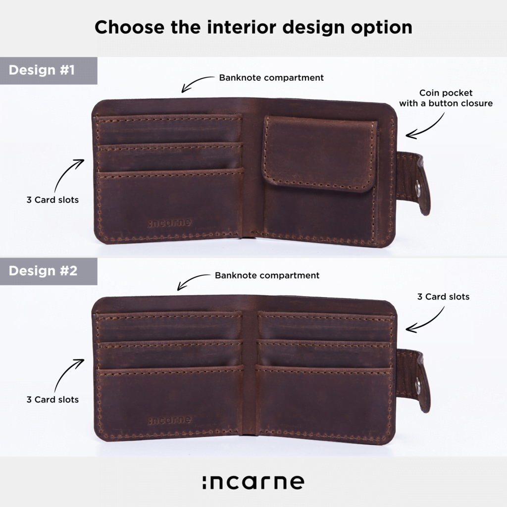 Mini Jack RFID-blocking wallet made from vintage leather