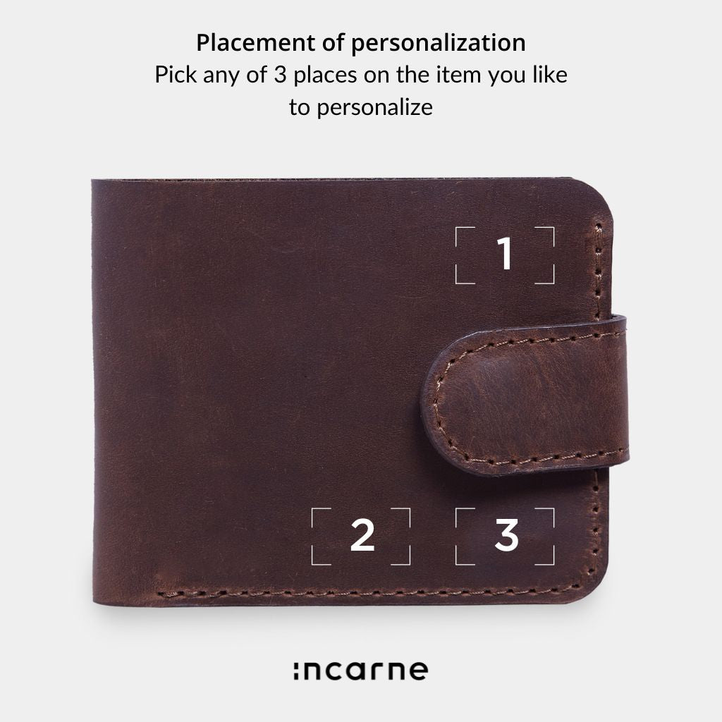 Mini Jack RFID-blocking wallet made from vintage leather