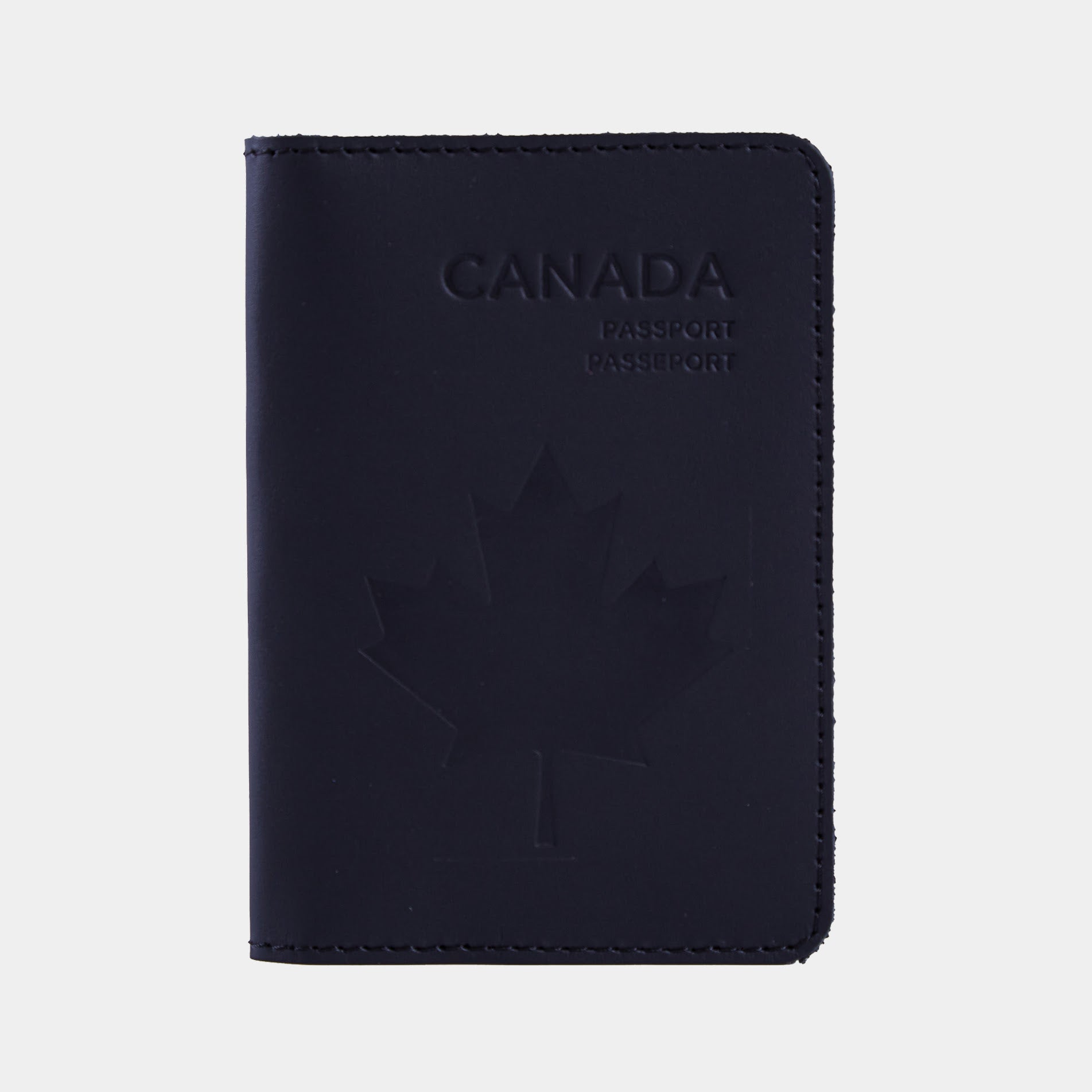 Funda de pasaporte con el símbolo nacional de Canadá hecha de cuero vintage