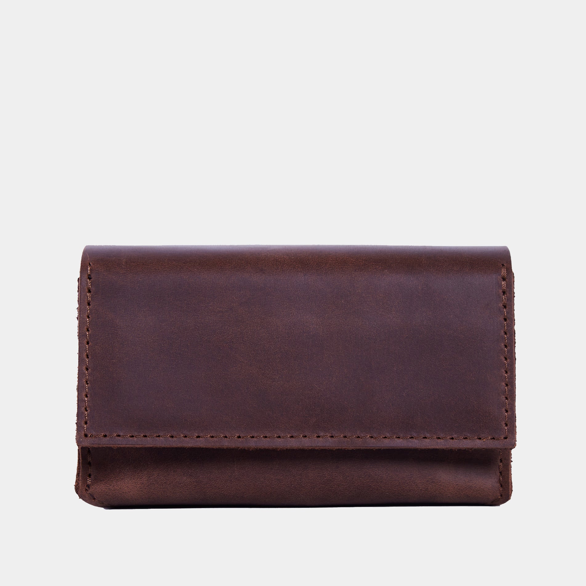 Horizontal tarot bag with magnetic clasp made from vintage leather
