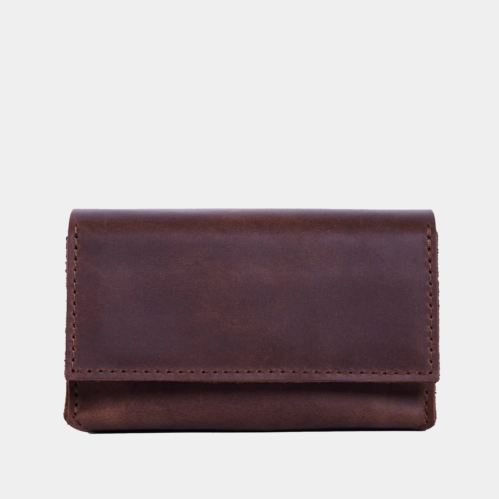 Horizontal tarot bag with magnetic clasp made from vintage leather - INCARNE® Global