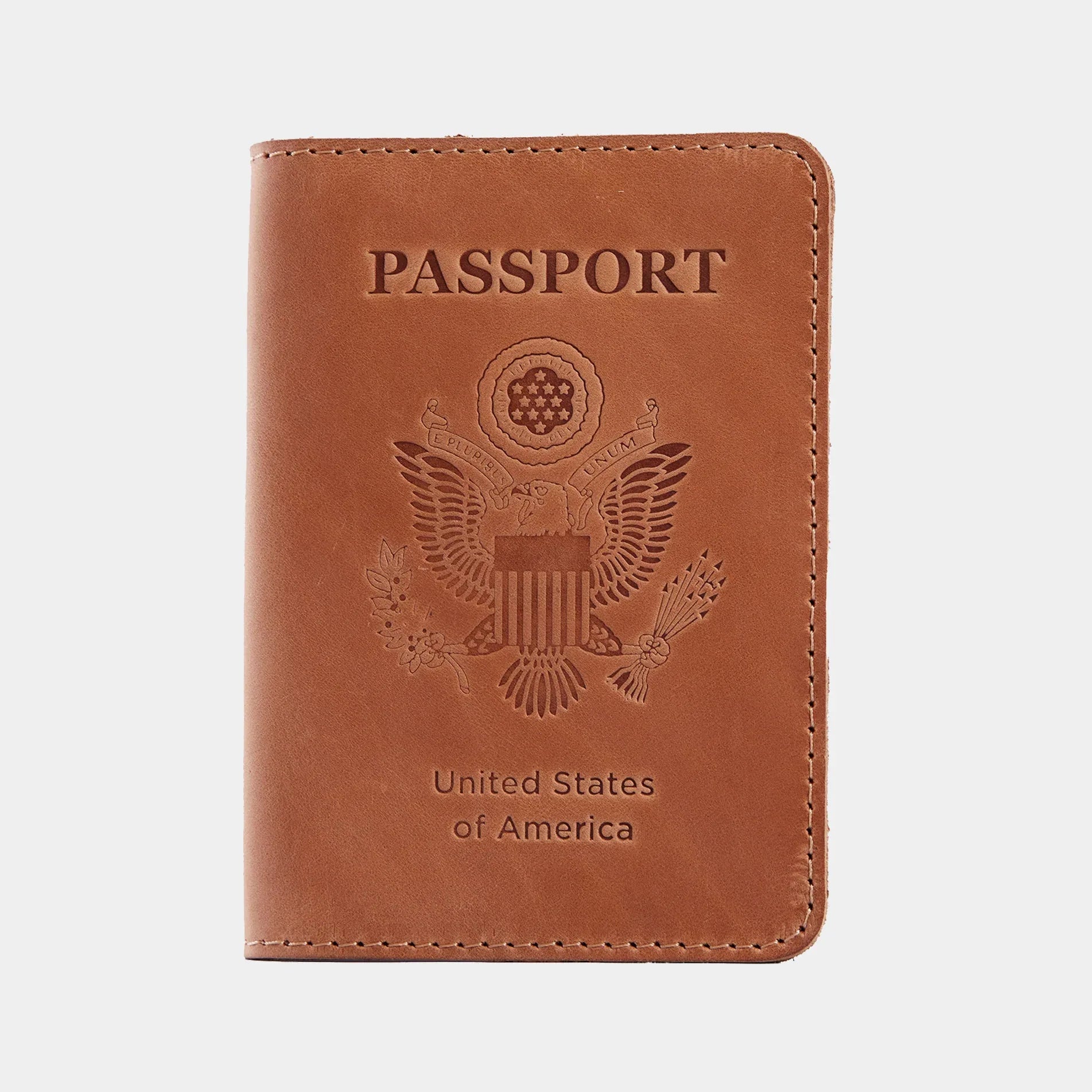 Passport Cover with the Great Seal of the United States Made from Vintage Leather - INCARNE® Global