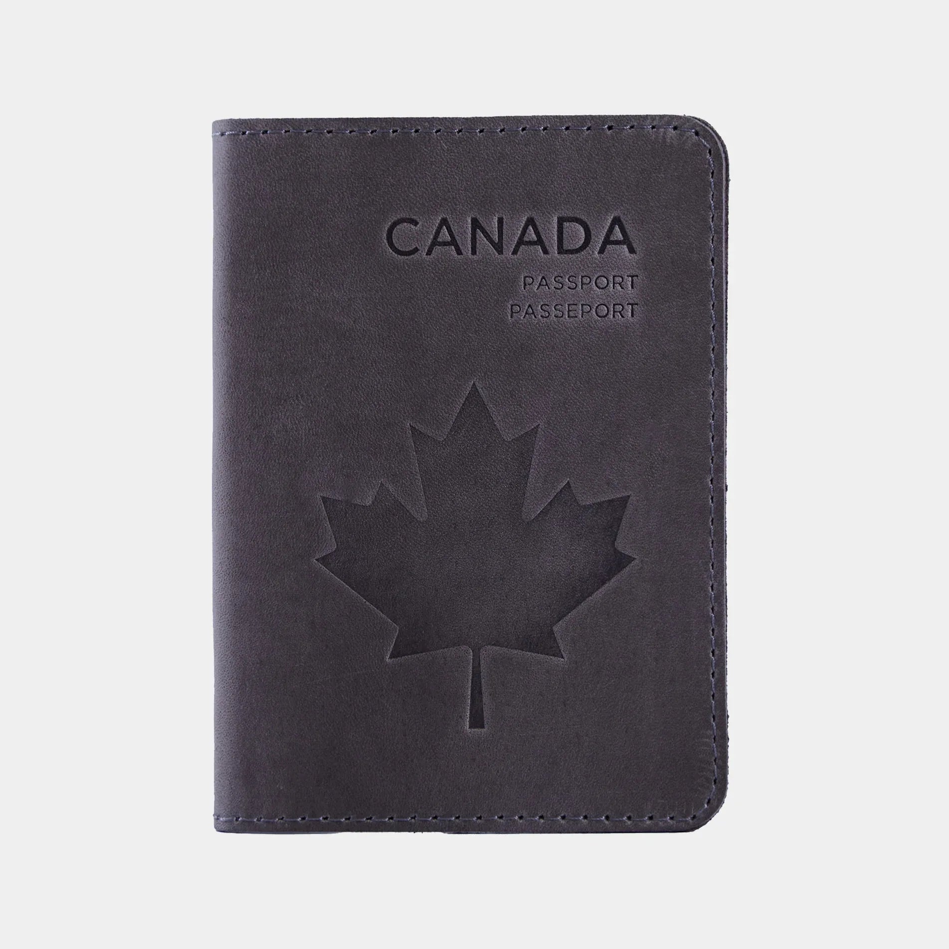 Passport cover with the national symbol of Canada мade from vintage leather - INCARNE® Global
