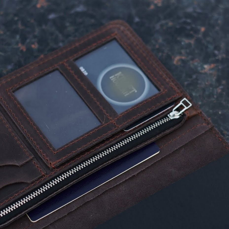 Lederportfolio-Organizer für ein Notebook