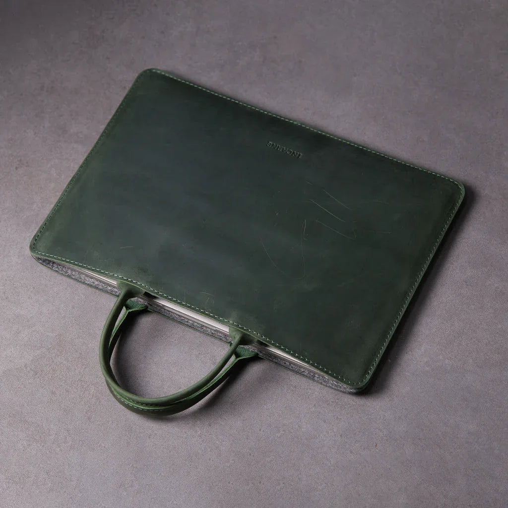 Stem Leather Laptop Sleeve with Handles - INCARNE® Global