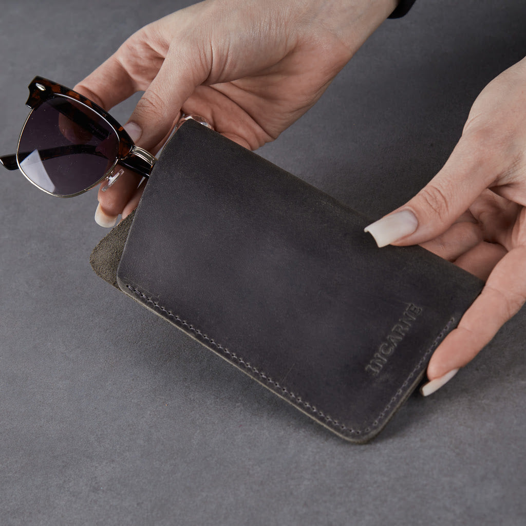 Catch Leather Eyeglass Case