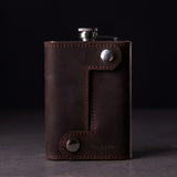 Western Leather-Wrapped Flask