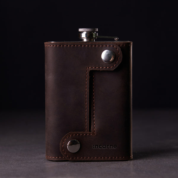 Western Leather-Wrapped Flask