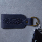 Key Leather Keychain with the Car Brand Logo