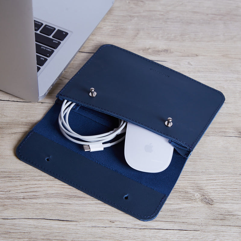 Keep Charger, Cable, and Mouse Organizer in classic leather