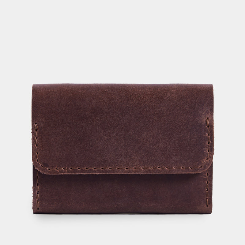 Portefeuille compact anti-RFID Lean en cuir vintage