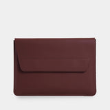 Line Laptop Sleeve Made from Classic Leather without Lining