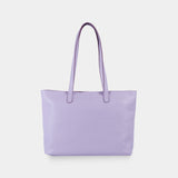 Spacious women's shopper bag with a laptop compartment made from classic leather Emeli