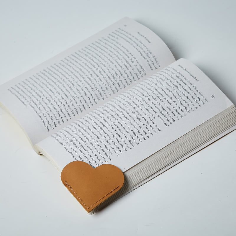 Hearts Leather corner bookmarks (set of 3)