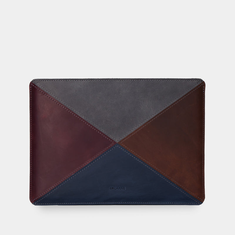 Mosaic leather laptop sleeve