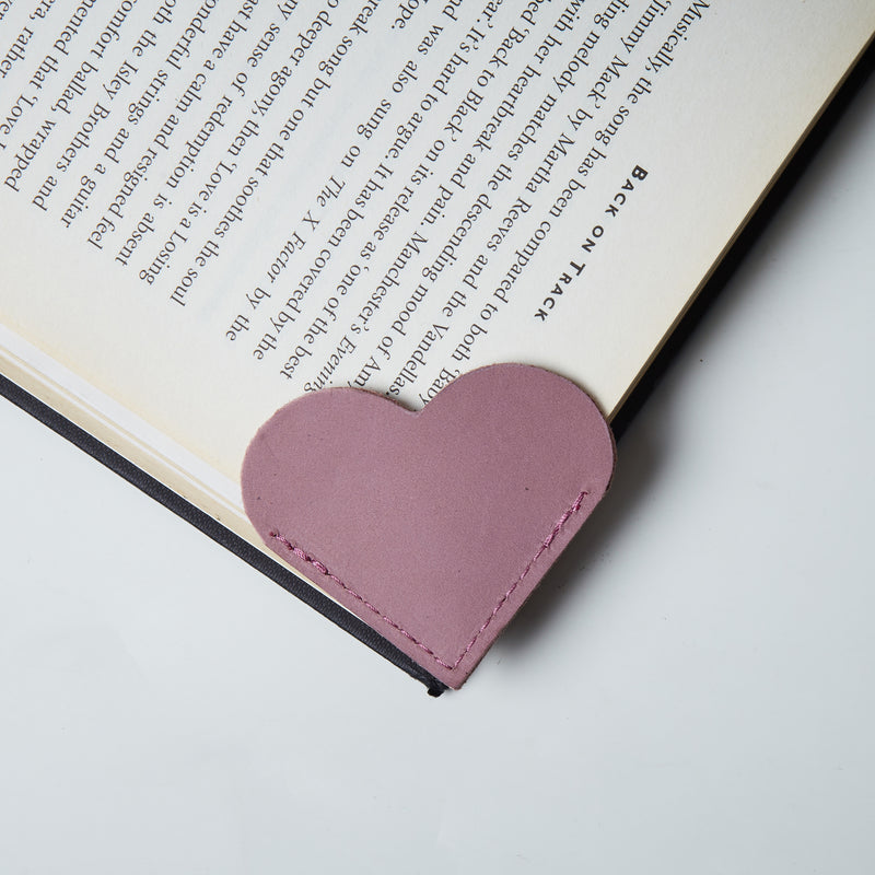 Hearts Leather corner bookmarks (set of 3)