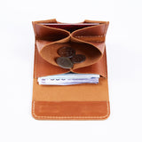 Portefeuille compact anti-RFID Lean en cuir vintage