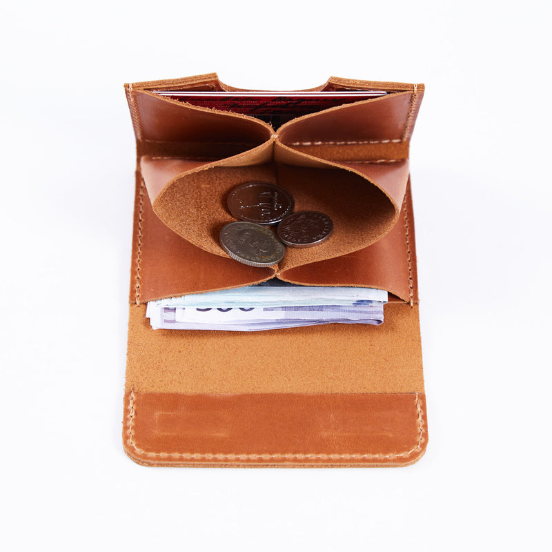 Portefeuille compact anti-RFID Lean en cuir vintage