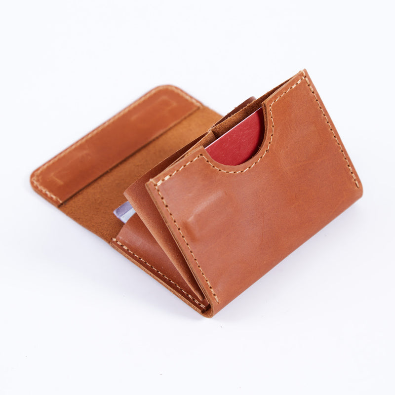 Portefeuille compact anti-RFID Lean en cuir vintage