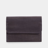 Portefeuille compact anti-RFID Lean en cuir vintage