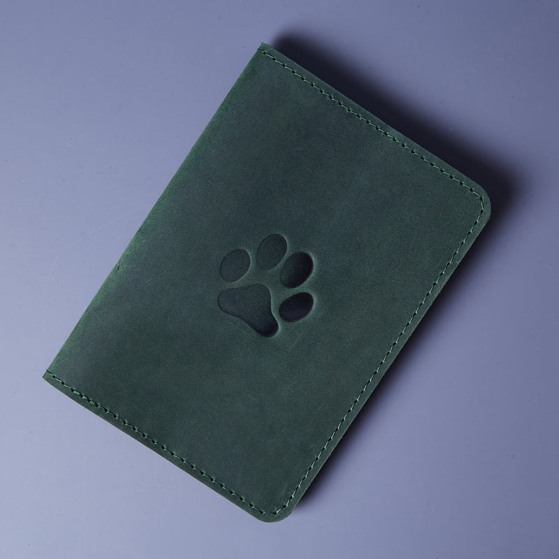 Kožený obal na veterinární pas Paw