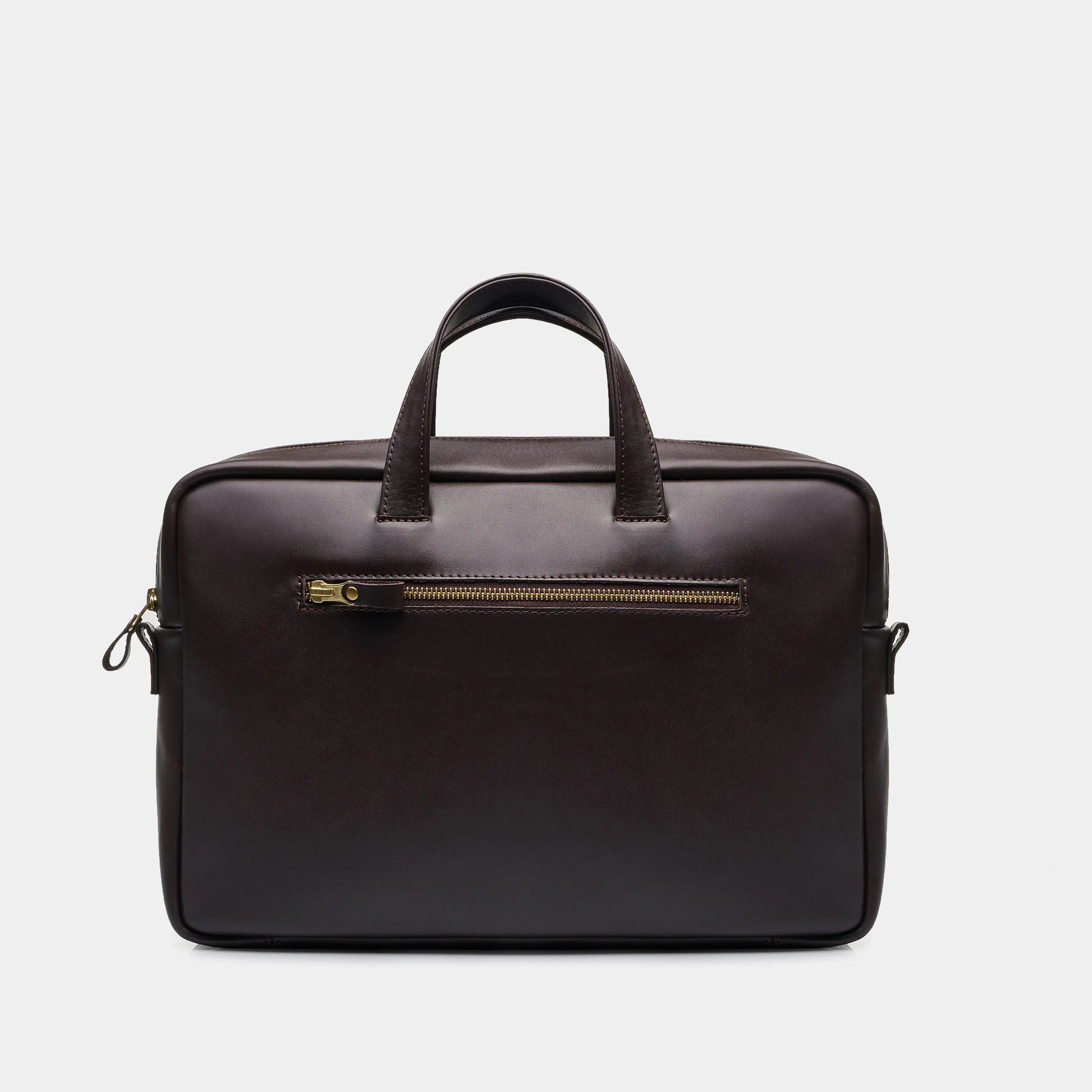 Chocolate-colored travel bag with laptop pocket — Brief, for men
