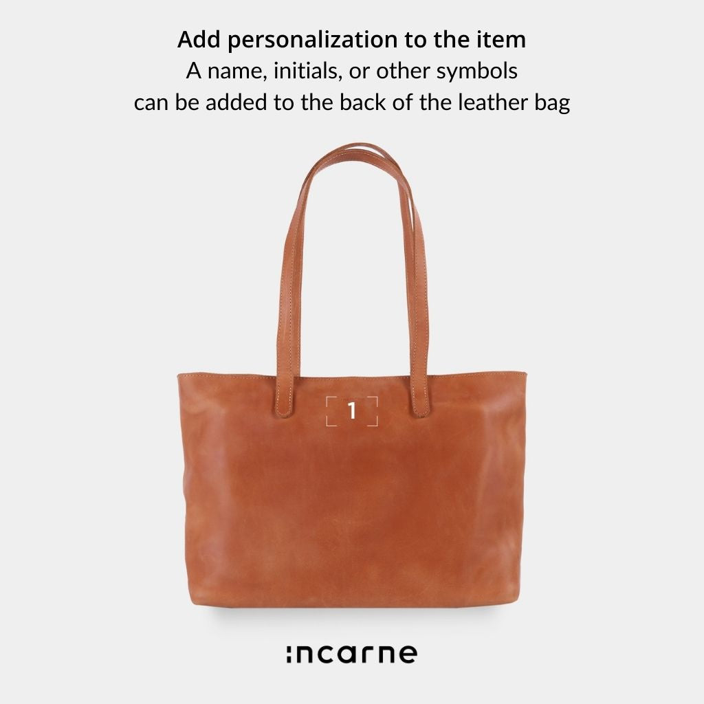 Spacious women's shopper bag with a laptop compartment made from vintage leather Emeli