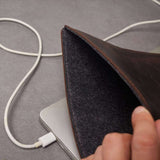 Free Port Plus leather laptop sleeve with felt lining