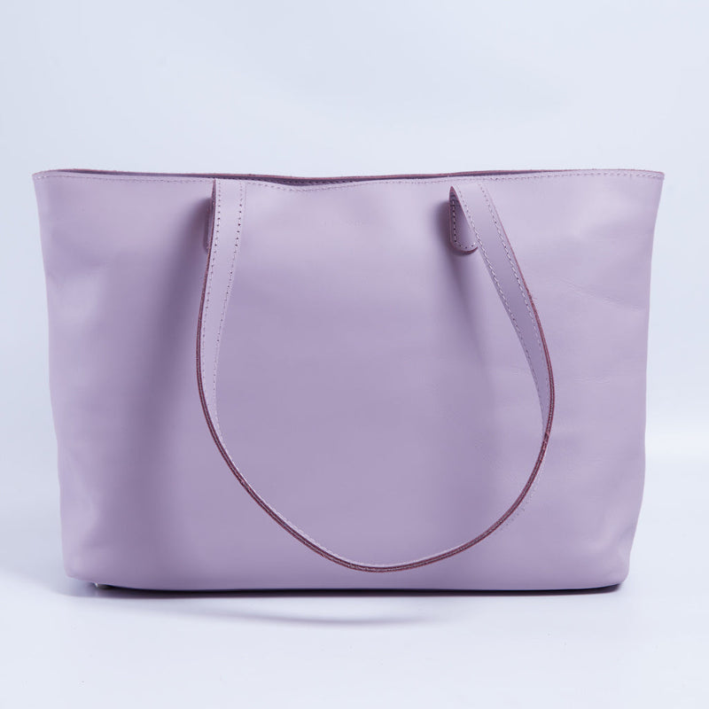 Spacious women's shopper bag with a laptop compartment made from classic leather Emeli