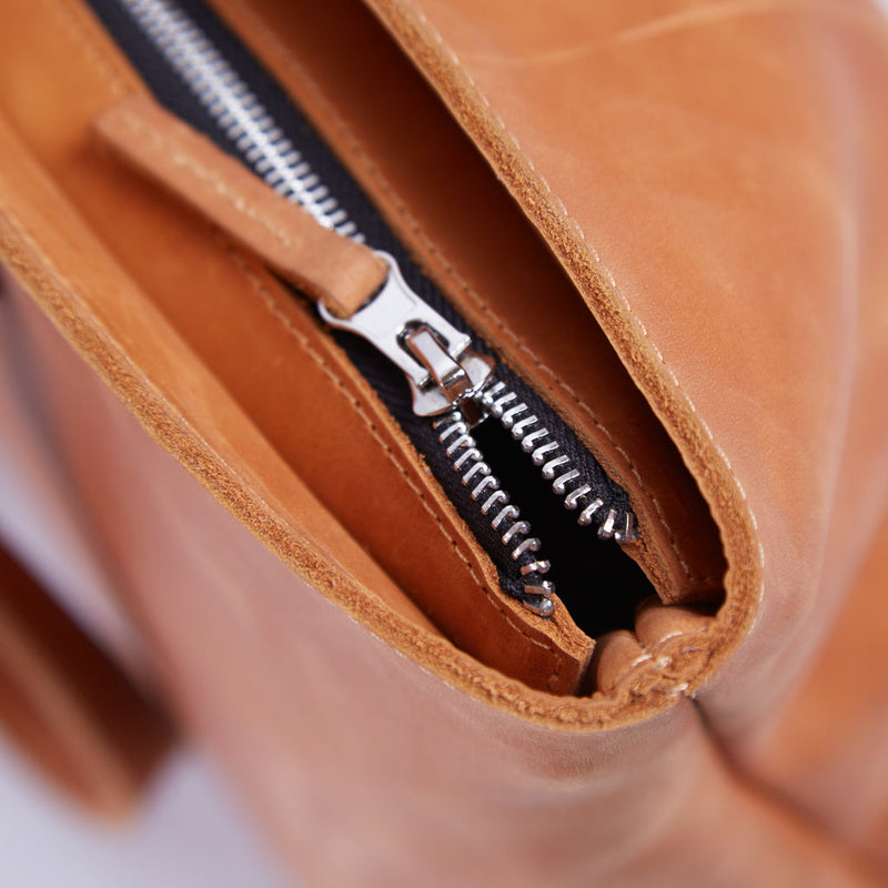 Spacious women's shopper bag with a laptop compartment made from vintage leather Emeli