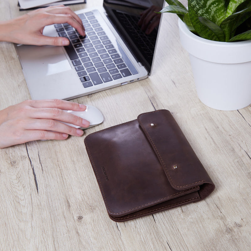 Keep Charger, Cable, and Mouse Organizer in vintage leather