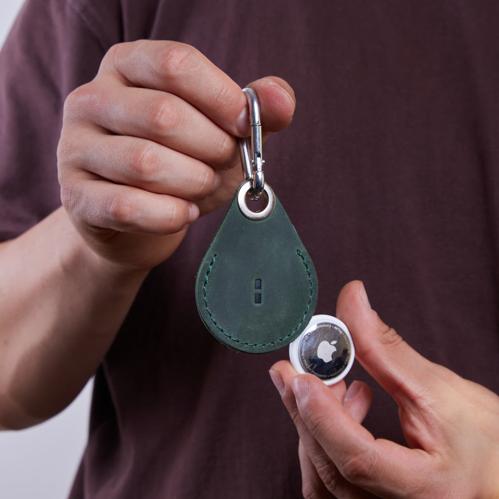 Round Leather Air Tag Fob