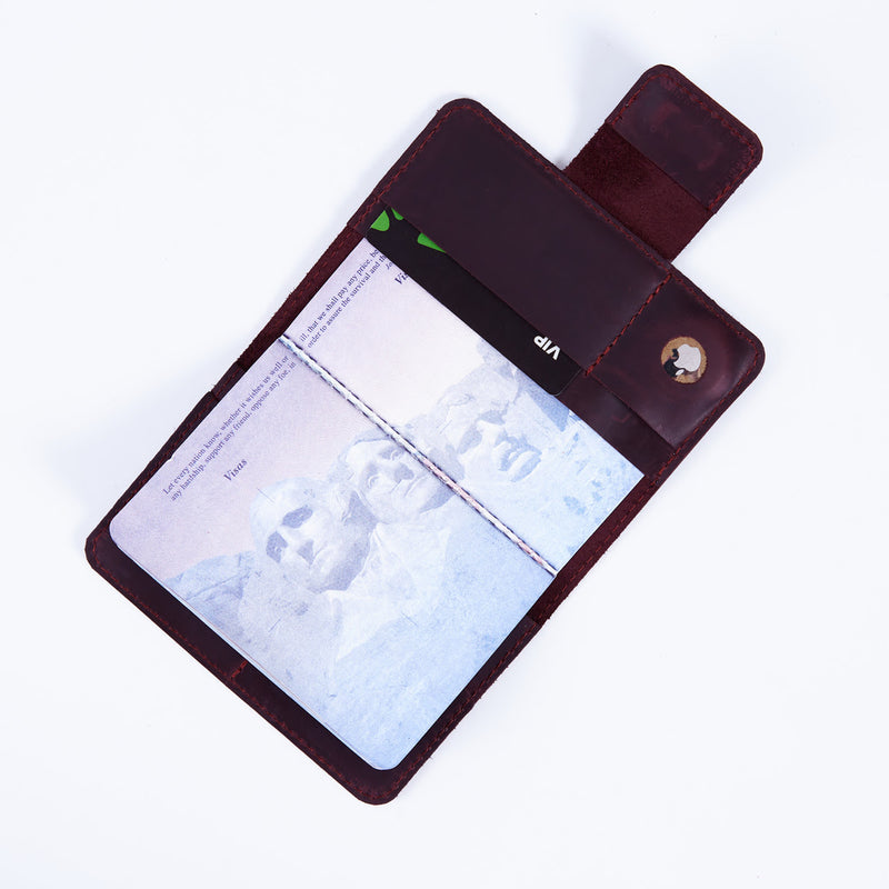 Étui pour passeport Smart Journey pour voyager avec AirTag et porte-cartes en cuir vintage