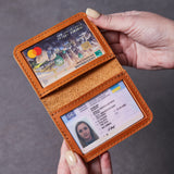Кожена поставка за лична карта и шофьорска книжка