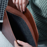 Klouz Laptop Sleeve with Felt Lining in classic leather