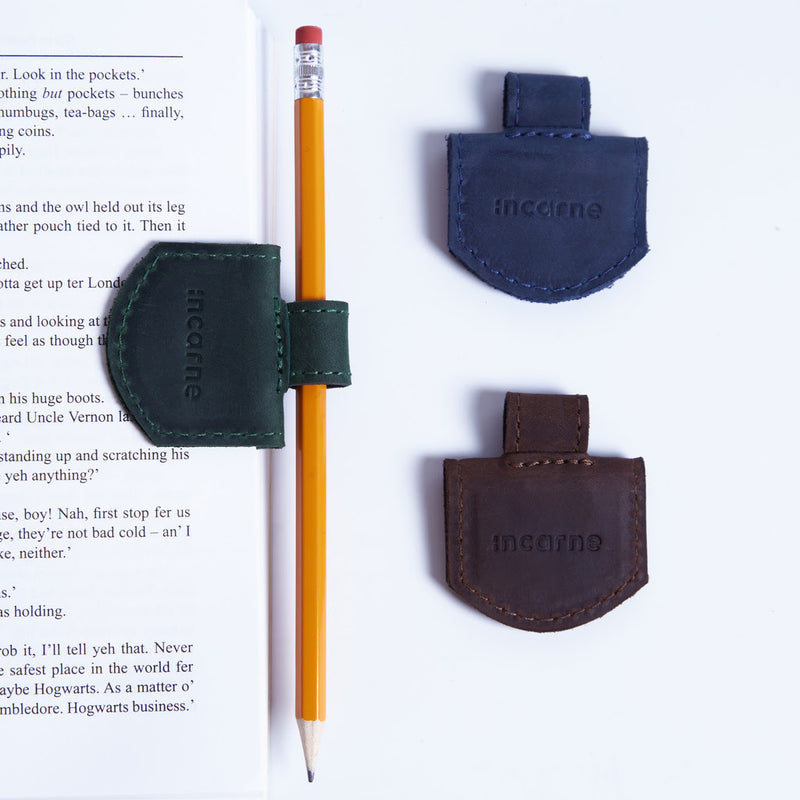 Magnetic bookmarks made from vintage leather (set of 3)