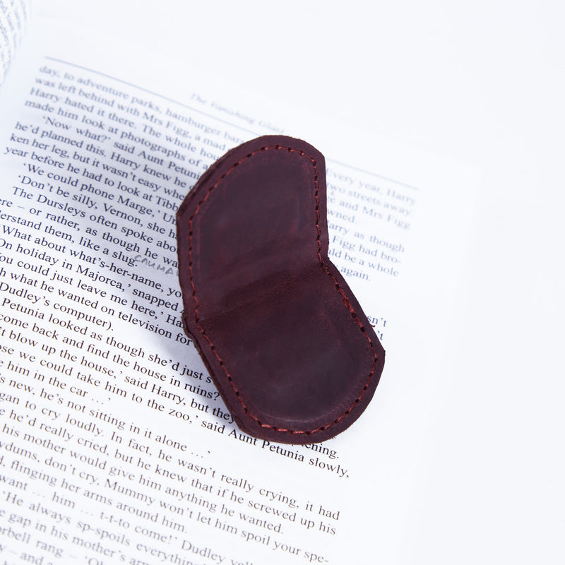 Magnetic bookmark made from vintage leather