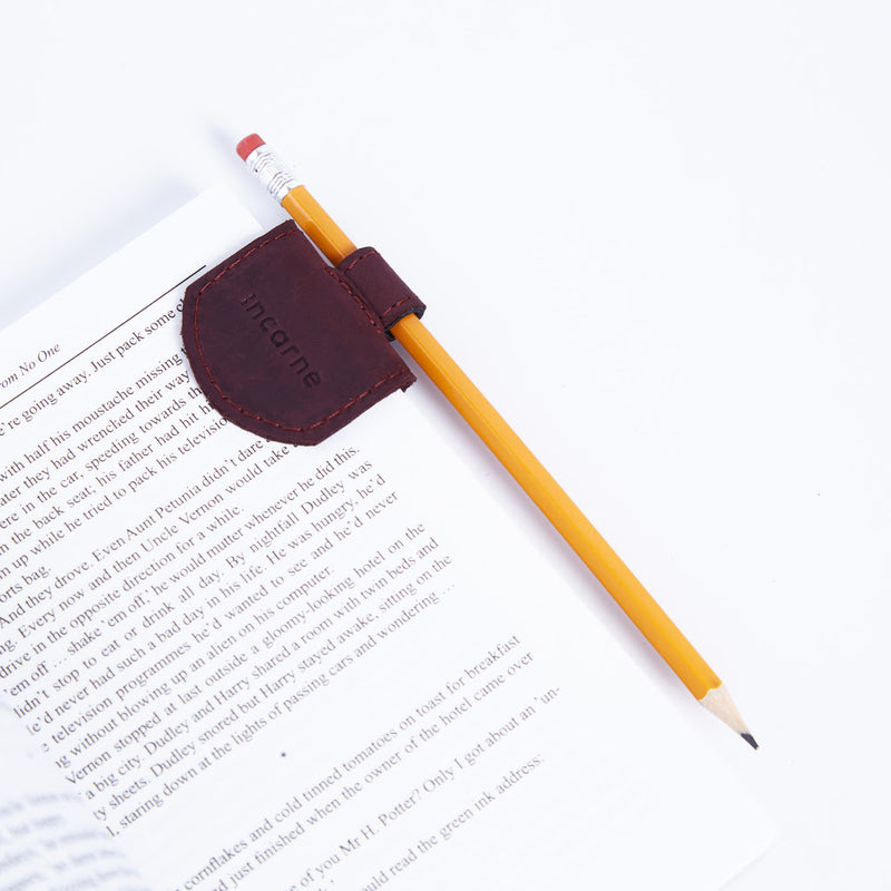 Magnetic bookmark made from vintage leather